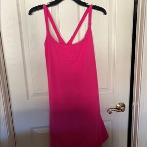 HALARA Sports Activewear Dress Skorts Cellphone Pocket Pink Strappy Mini Dress L